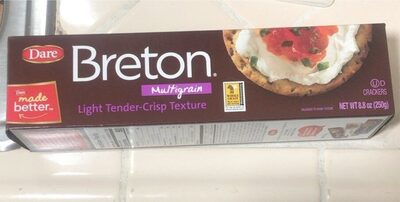Breton multigrain crackers front packaging