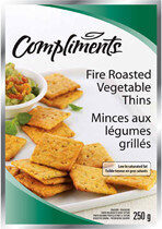 Fire roasted vegetable thins