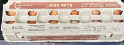 12 Large Eggs, brown front packaging