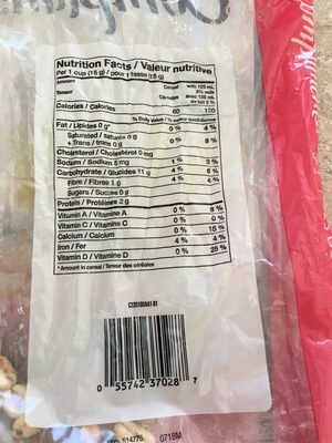 Céréales de blé soufflé grillées