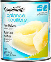 Pear halves in pear juice from concentrate