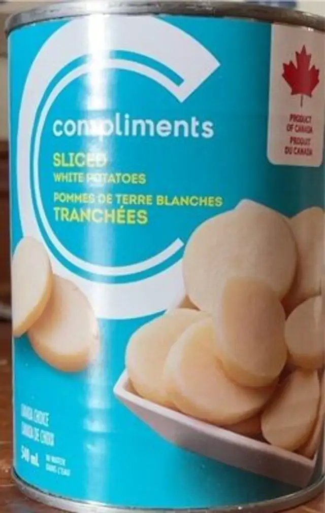 Sliced white potatoes