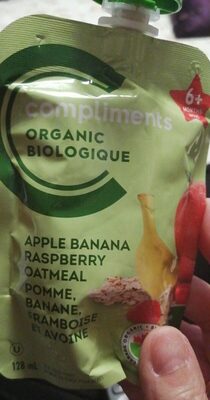 Apple banane framboise avoine front packaging