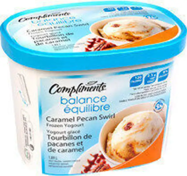 Caramel pecan swirl frozen yogourt