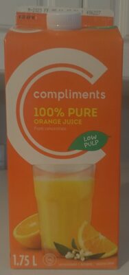 100% Pure Low Pulp Orange Juice from Concentrate