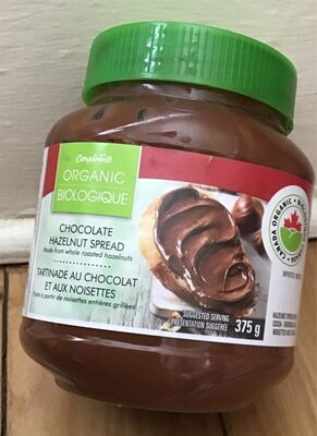 Tartinade de chocolat aux noisettes front packaging