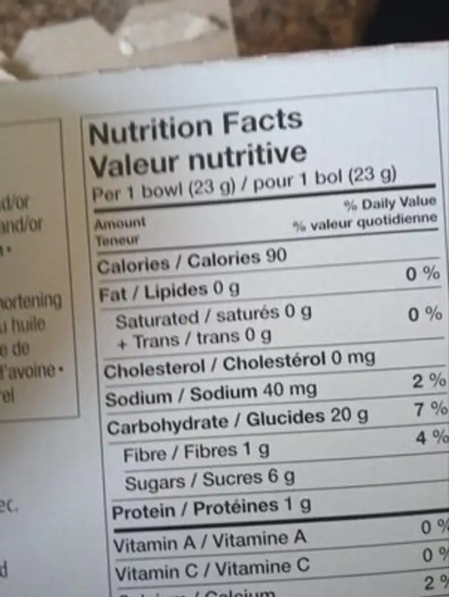 waffle bowls ingredients label
