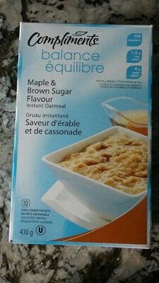 Maple and brown sugar flavour instant oatmeal