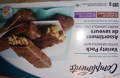 Chocolate chip dipped granola bars front packaging