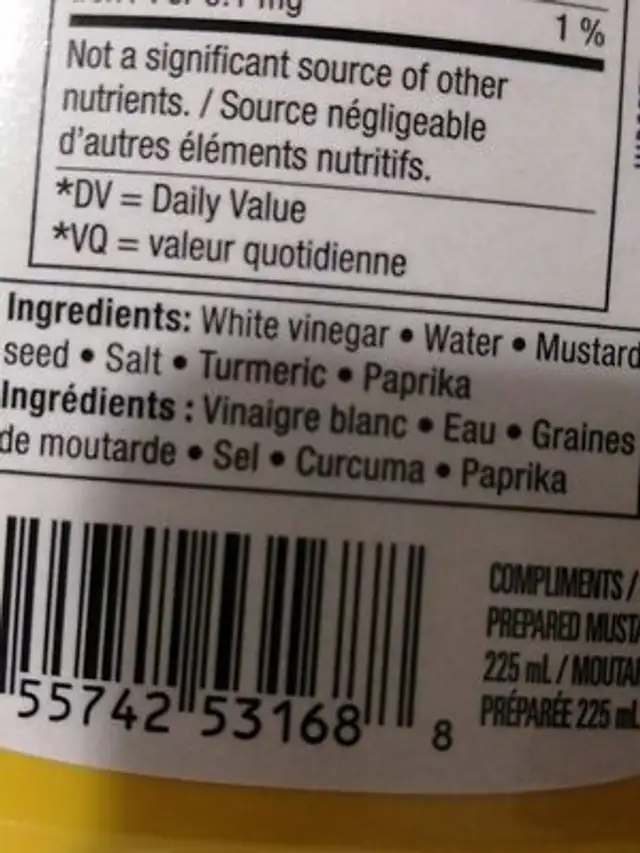 Unknown ingredients label