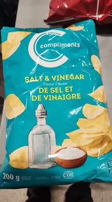 Salt & vinegar potato chips front packaging