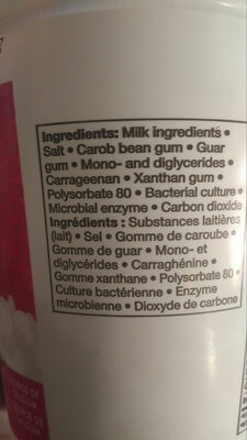 Cottage Cheese ingredients label