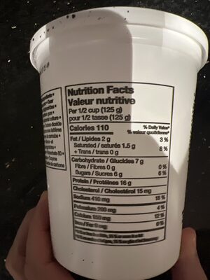Cottage Cheese nutrition facts table