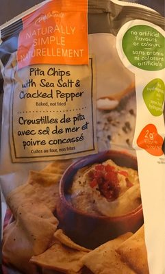 Croustilles de pita avec sel de mer et poivre clncassé