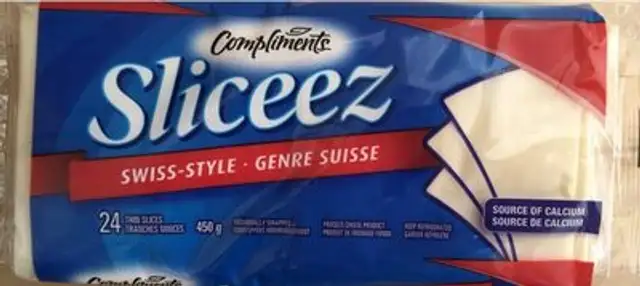 Sliceez swiss-style process cheese product