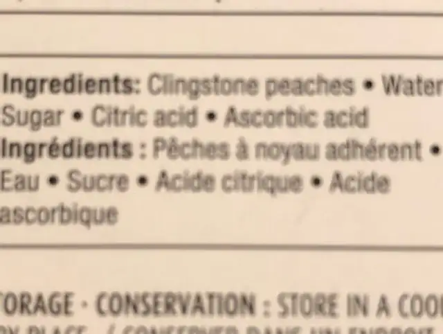 Unknown ingredients label