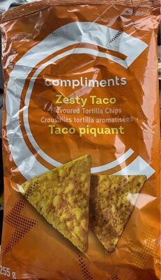 Zesty taco flavoured tortilla chips