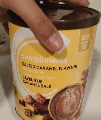 Salted caramel hot chocolate front packaging