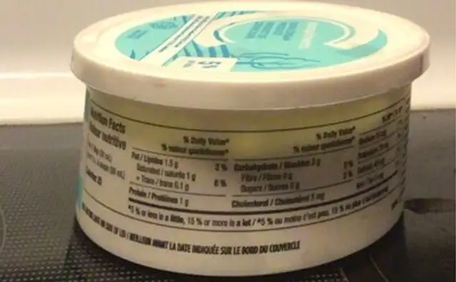 Crème sure nutrition facts table