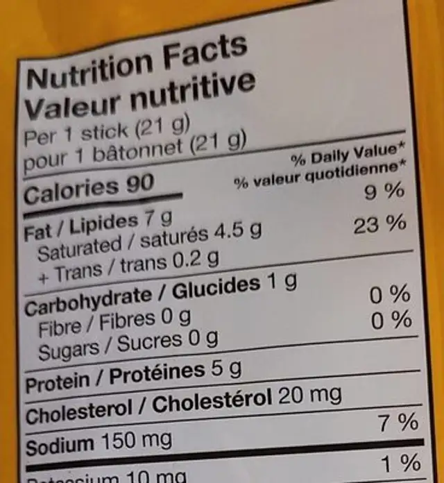marble cheddar cheese sticks nutrition facts table