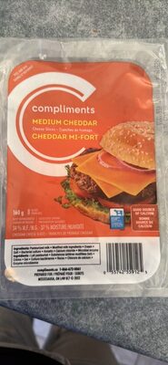 Medium Cheddar Cheese Slices