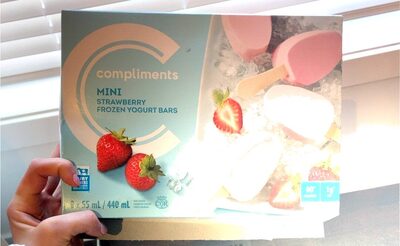 Mini Strawberry Frozen Yogurt Bars front packaging