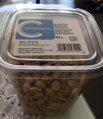 Unsalted Roasted Peanuts front packaging