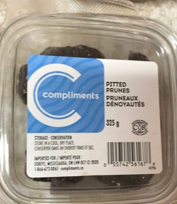 Pitted prunes front packaging