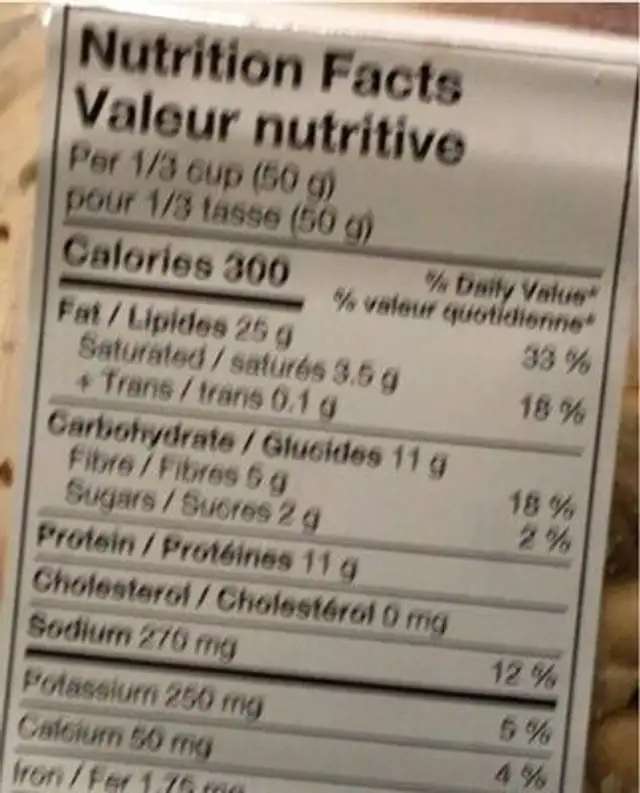 Manhattan snack mix nutrition facts table