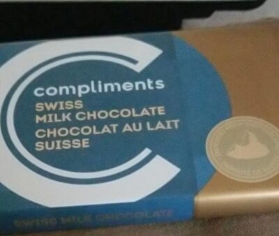Swiss milk chocolate front packaging