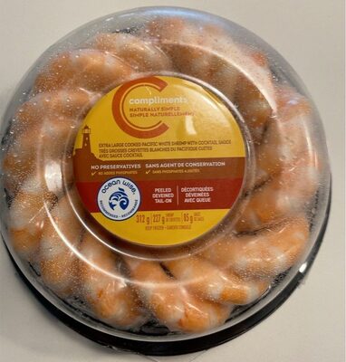 Crevettes avec queues front packaging