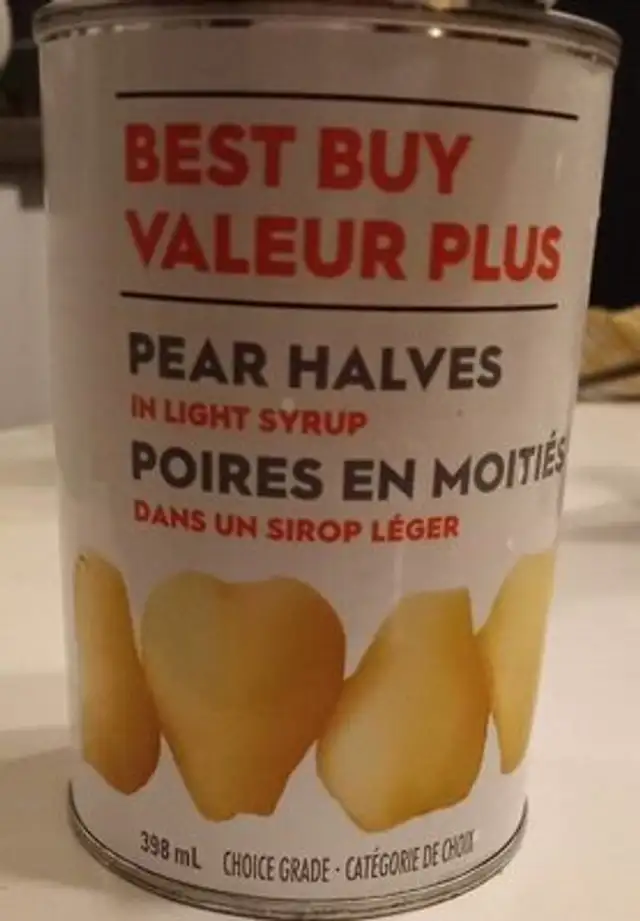 Poires en moitié