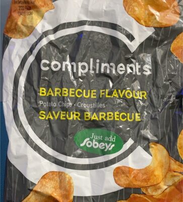 Barbecue flavor potato chips front packaging