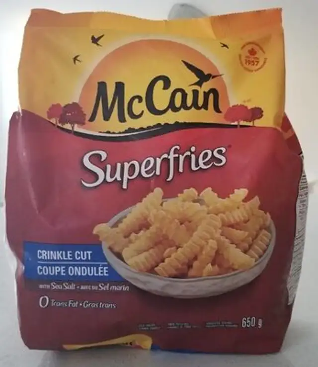 Superfries crinkle cut front packaging