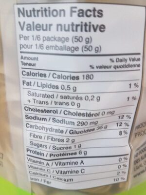 Nouilles asiatiques nutrition facts table