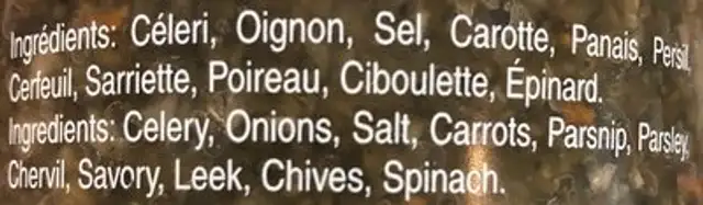Les herbes salées ingredients label
