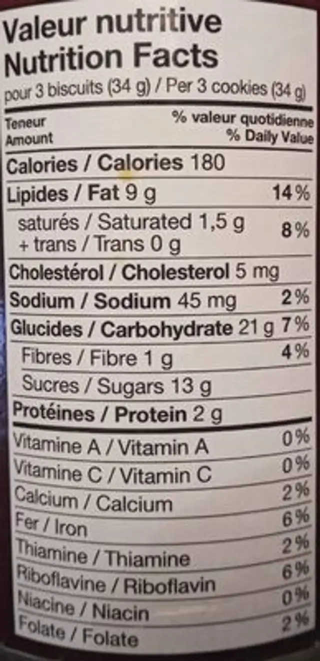 Le ROULEAU AU CHOCOLAT nutrition facts table