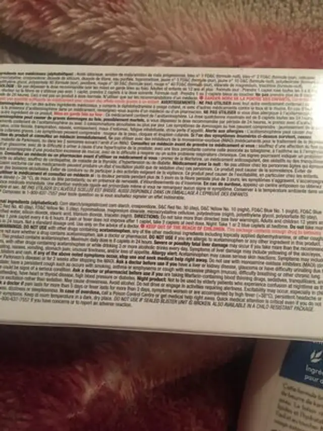 Unknown nutrition facts table