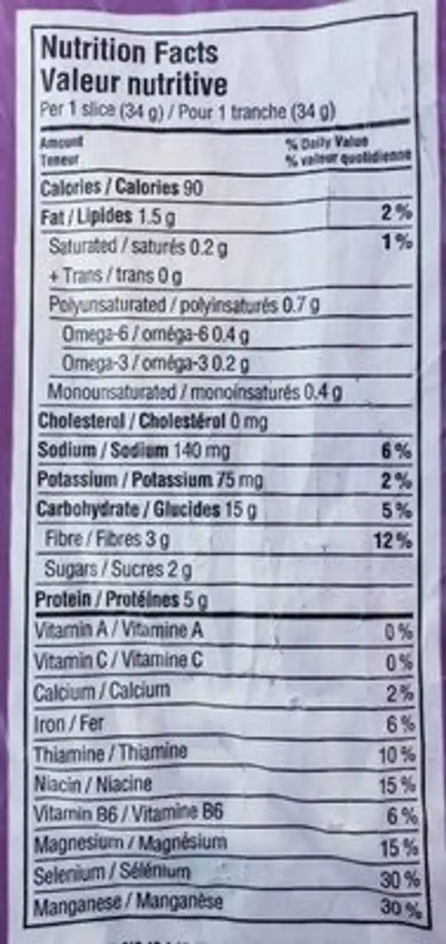 Sprouted Power Organic Ancient Grains The Queen's Khorasan nutrition facts table