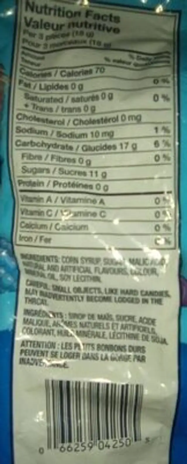 Jolly rancher hard candy nutrition facts table