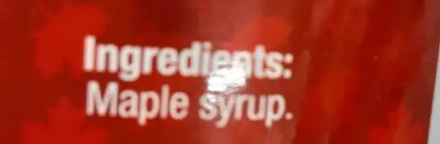 Maple Syrup, US Grade A Dark Amber nutrition facts table