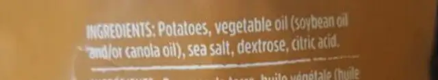 wedges ingredients label
