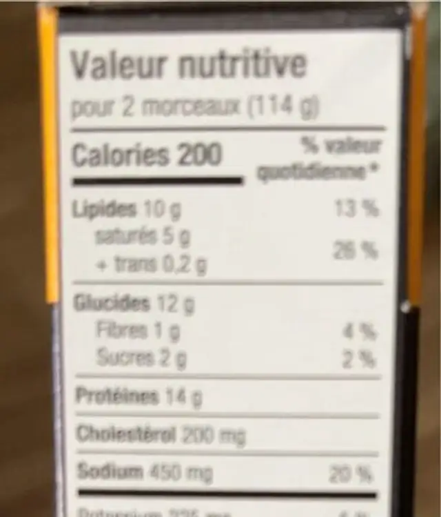 Egg&cheese bites nutrition facts table