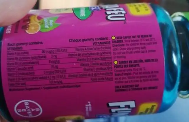 Les Pierrafeu Gummies nutrition facts table