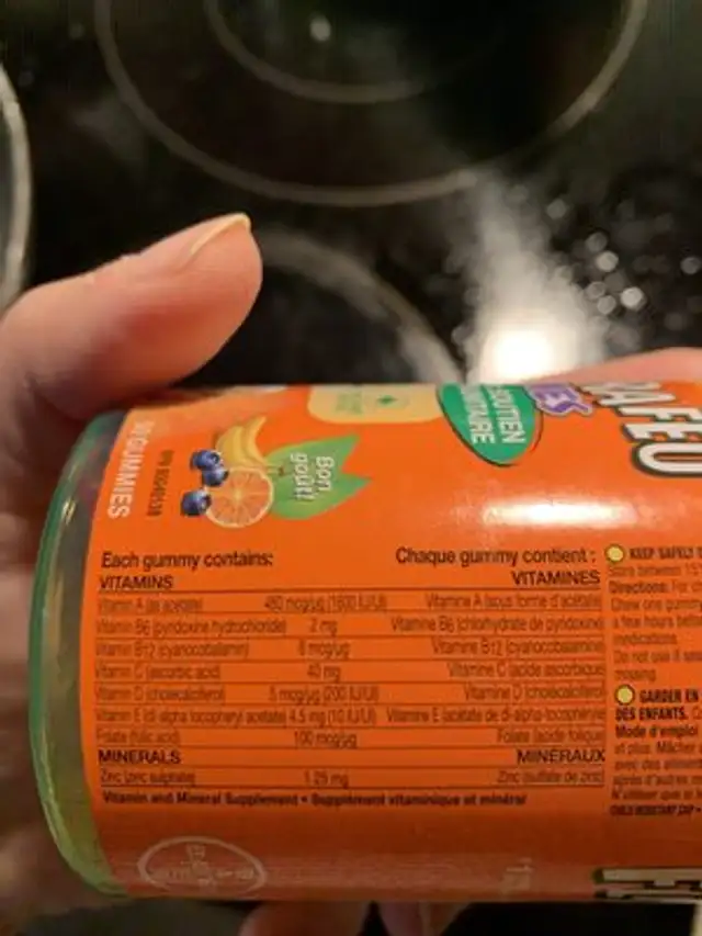 Unknown nutrition facts table