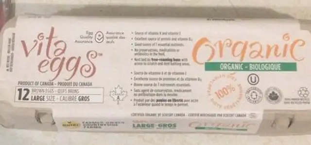 Organic eggs