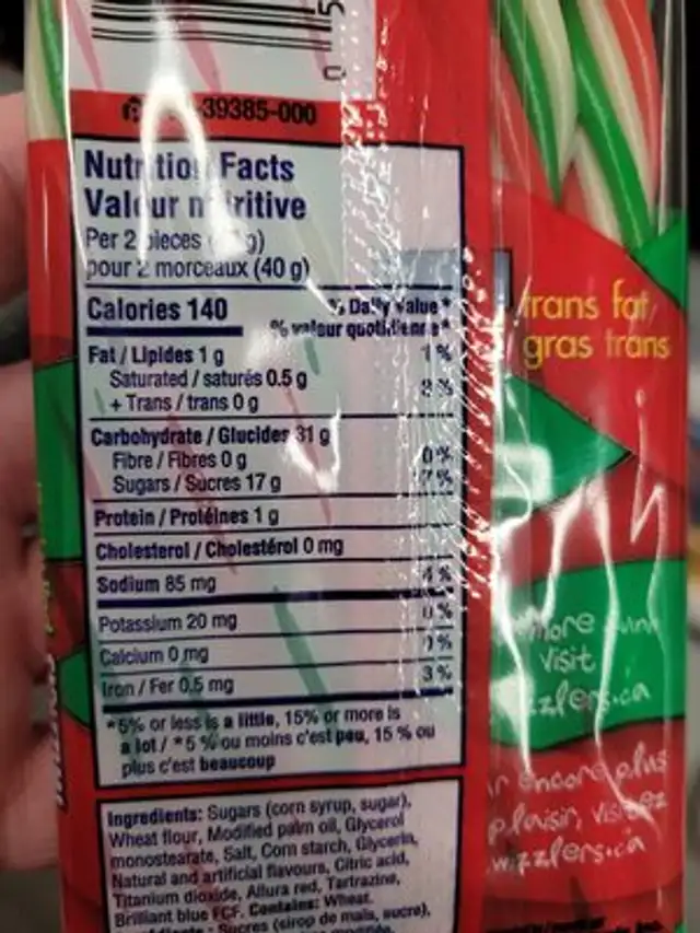Réglisse de noël ingredients label