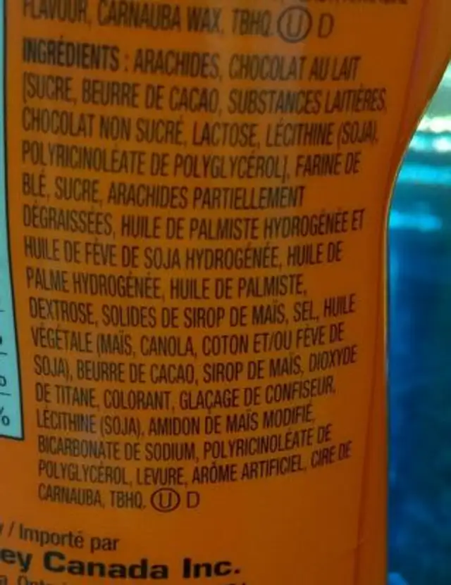 Reese Mix ingredients label