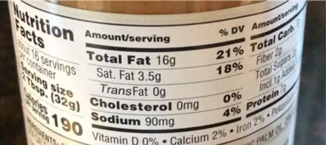 Organic peanut butter spread crunchy nutrition facts table