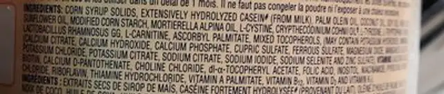 Nutramigen ingredients label